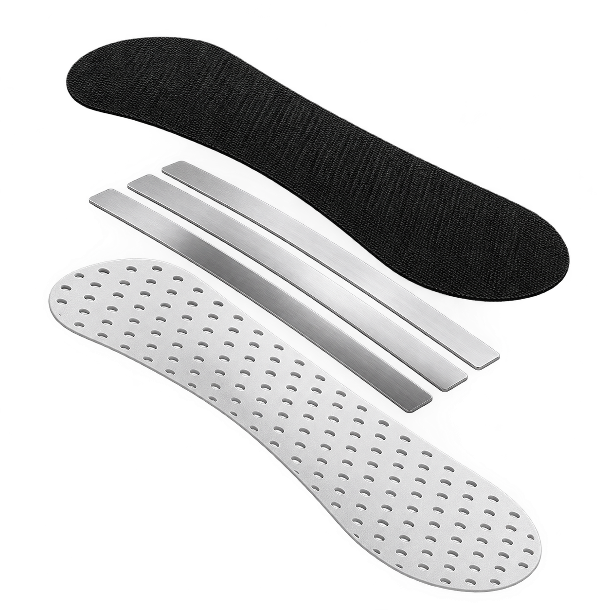 Breethe N°001 exploded view — fabric layer, flex bands and adhesive layer